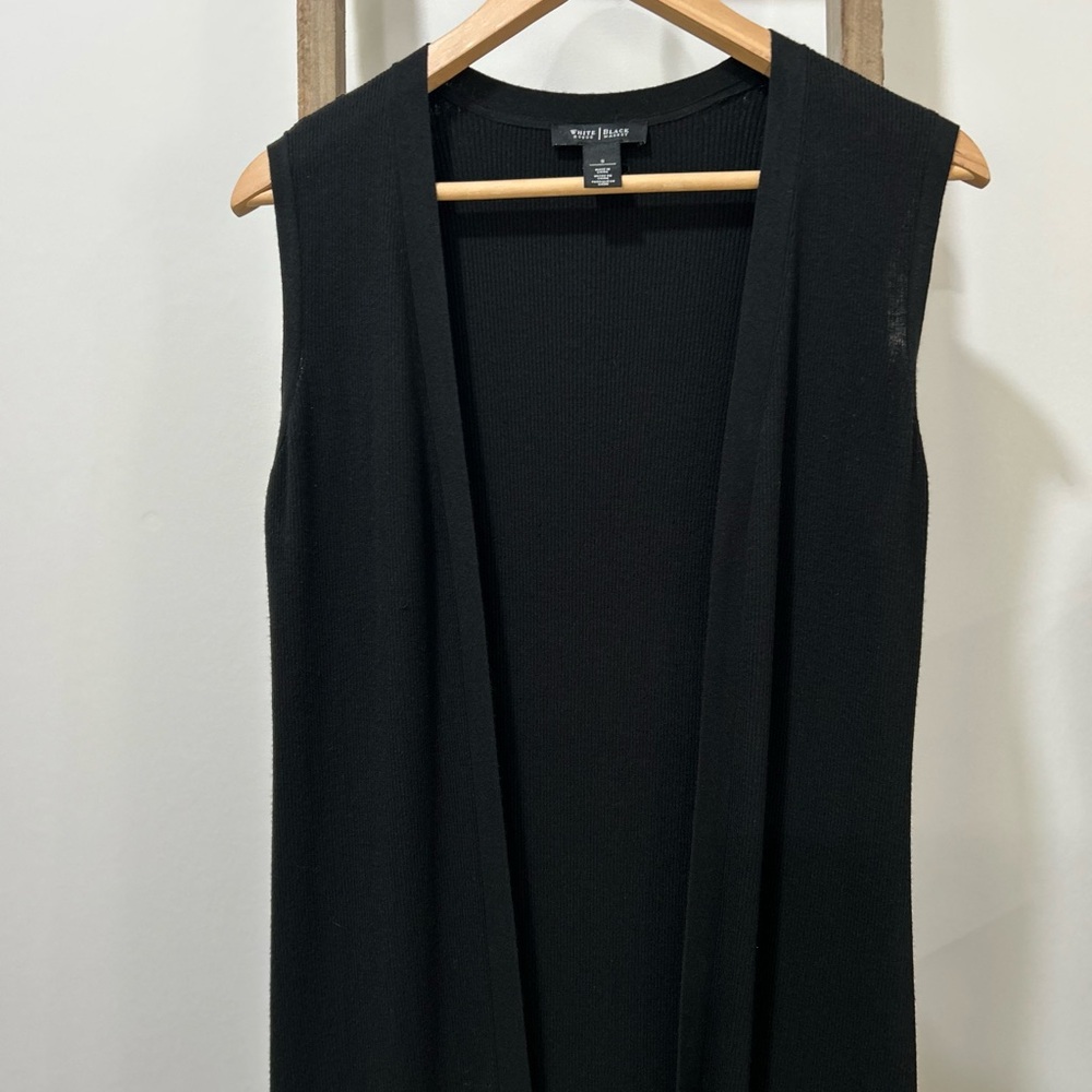 White House Black Market Black Sweater Cardigan Ankle Length Size Small - Picture 2 of 8